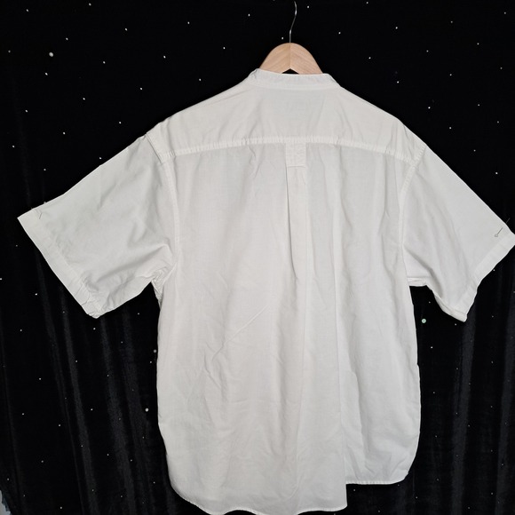 Windridge XL White Short Sleeve‎ Band Collar Casual Shirt Mens - Picture 5 of 7